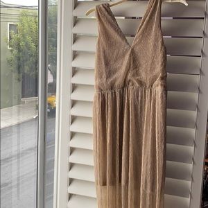 NWT Long gold champagne sparkly dress